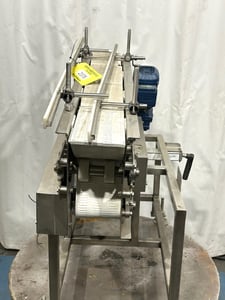 6" wide, NCC Automated System product conveyor with drive & Stainless steel stand