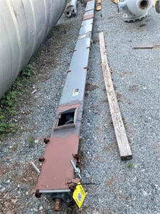 6" diameter x 20' long, Carbon steel screw conveyor, no drives, flat covers