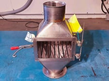 Lump catcher with cleanout port, 6" OD top inlet, 6" ID outlet, 9" OD outlet flange