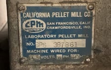 California #CL, Pellet Mill, 3 HP Main & 0.25 HP Feeder, 460 V