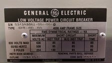 4000 Amp, GENERAL ELECTRIC, AKR-10D-100, 635 Volts, LOW VOLT, 50/60 HERTZ