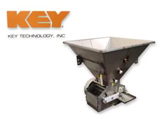 Key Technologies, Stainless steel rotary feeder with hopper, 9" x 12" rotor, 8-vanes