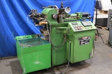 Glebar #TF9DHD, centerless grinder, 2.5" diameter, 8" infeed, 9" wheel diameter, dresser, work rest