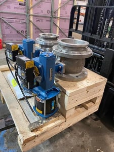 8" Dezurik #VPB size 8, Stainless steel ball valve, 450°F max temp., shaft 2205, seat 317R, new