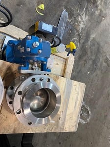 6" Dezurik #VPB size 6, Stainless steel ball valve, 450°F max temp., shaft 2205, seat 317R, new