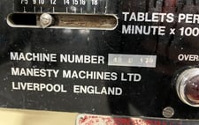 6.5 Ton, Manesty, Tablet Press, 16 Stations, 5/8" tablet diameter, 11/16" Depth of Fill, 90000 Tablets/hr.