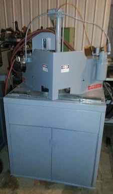 Letarte Company #EM11KA, Double Mitre Saw, two 1-1/2 HP motors, 3450 RPM, 230/460, 3 phase, pedal, coolant