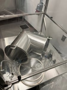 1 cu.ft. O' Hara Tech, Stainless steel v-blender, includes controls & clear plastic enclosure, 2002