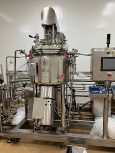 25 gallon SK Mfg #MV-100KG, Stainless steel reactor, top & bottom mounted agitation, 2013