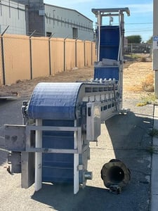 18.5" wide x 6.5' long, Incline conveyor, Stainless steel built, modular plastic belting, 16' incline