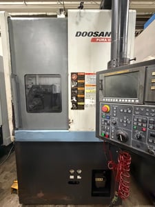 Daewoo Doosan #V400M, 3-Axis CNC vertical lathe with live tooling, single turret, 12" chuck, 2012