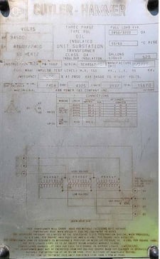 2850/3200 kVA, 34500 DELTA Primary, 4160/2400 WYE Secondary, CUTLER HAMMER Substation