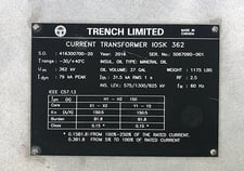 362 kV 362000 V, TRENCH LIMITED CURRENT TRANSFORMERS, TYPE IOSK362, 150:5