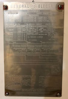 7500/8400/10500 kVA, 115000 Delta Primary, 4160/2400 WYE Secondary, General Electric Substation