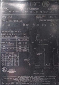 3750 kVA, 34500/19920 GRDY Primary, 480 DELTA Secondary, GE PROLEC, RADIAL FEED, DEAD FRONT Pad-Mount