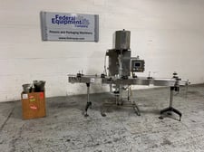 Per-Fil #Micro-SCW, loss in weight powder fill, 1-Head, 10-15 CPM, 96" L Bottle Conveyor, 120 V, 2012