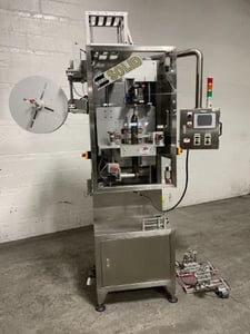 SPM #NSV-400-UG, Shrink Sleeve Applicator, 400 bottles/min., 50-105 mm Bottle diameter Range, 80-160 mm Lay