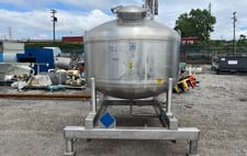630 gallon Cherry Burrell, Receiver Tank, Stainless Steel, 72" diameter x 30" straight side, 18" Top Manway
