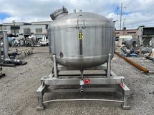 630 gallon Cherry Burrell, Receiver Tank, Stainless Steel, 72" diameter x 30" straight side, 18" Top Manway