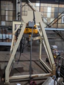 NBE, Bulk Bag Unloading Stand, w/Bag Hanger & Electric Hoist, 3800 lbs. capacity, 20 cu.ft. Receiver, 4"