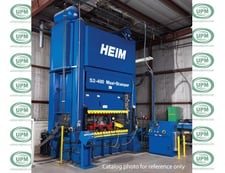 400 Ton, Heim #MAXI-S2-400-120-60, straight side double crank press, 12" stroke, 40" Shut Height, 10" adj.