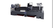 33" x 160" GMC #GML-33160T, lathe, 24" swing over cross slide, 42" swing gap, 4.75" bore, 15 Hp, 16 speed