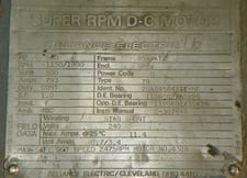 500 HP 1200 RPM Reliance, Frame B589ATZ, DPFVBB, 500 VA, 240 VF