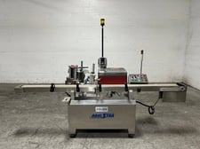 Labelstar #System-1, Wrap-Around Labeler, Single-Head, w/Feed Conveyor & Timing Wheel, 1995