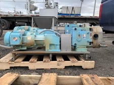 90 GPM, Waukesha #060U2, Rotary Lobe Pump, 2.5" Inlet/outlet, 7.5 HP, 230/460 V Motor, 2014