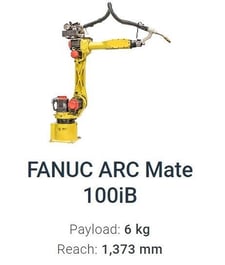 Fanuc, ArcMate 100iB, mig welding robot with RJ3iB control, 6-Axis, 6 Kg, 1373mm reach