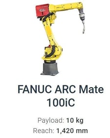 Fanuc, ArcMate 100iC, 6-Axis mig welding robot with R30iA control, 10 Kg, 1420mm reach