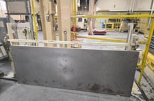 Single side thread table, Coe Press Equipment, 48" width, Bomo Bay door design, pneumatic raise & lower