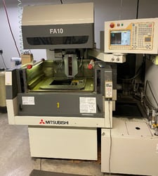 Mitsubishi #FA-10, 13.8" x 9.8" x 8.6" trvls, CNC Control, AWT, submerged, wire chopper, full 4-sided work