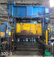300 Ton, Minster #E2-300-96-42, straight side press, 12" stroke, 36" Shut Height, 60 SPM, vari-speed, 1977