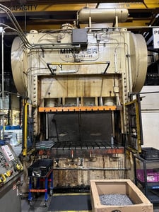 200 Ton, Minster #S2-200-84-48, straight side press, 14" stroke, 21.5" Shut Height, 20 SPM, 12" adjustment