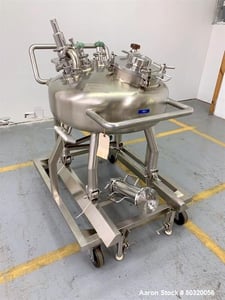 26.4 gallon Inox'ouest, pressure mix tank, 100 L, 316 Stainless Steel, Vert, 28" diameter x 2" straight, dish