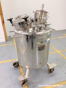 53 gallon Lee Industries #200-LDBT, Pressure Mix Tank, 316L Stainless Steel, 200 L, 26" diameter x 24"