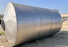 3400 gallon Vert Stainless Steel Tank, 304 Food Grade, 88" diameter x 132" straight side, 14,000 L, 14 GA
