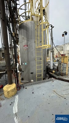 7000 gallon Stainless Steel Mix Tank, 108" diameter x 180" straight side, dish top flat bottom, Lightnin