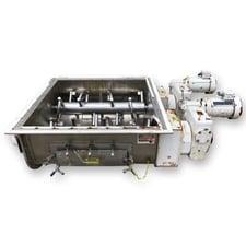 Acrison #BD-4 bin discharger, Stainless Steel, 48" x48" inlet, tandem 3 HP, flanged 24" square discharge