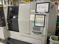 Tsugami #B038T, automatic screw machine, Fanuc Series 31i-B, FMB Turbo 3-38 bar feeder, LNS chip conveyor