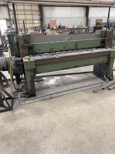 12 gauge x 6' Niagara #46, Sheet Metal Shear, 74.5" blade, 75 APM, 18" rear operated back gauge, treadle