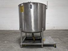 200 gallon Stainless Steel Tank, 42" diameter x 36" straight side, Open Top, Dish Bottom