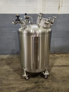 86 gallon Portable Tank, Stainless Steel, 28" diameter x 30" straight side, 12" Top Opening, 1.5" Center