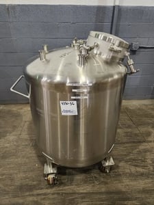 94 gallon Portable Tank, Stainless Steel, 32" diameter x 27" straight side, 12" Top Access, 1.5" Center
