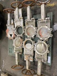 12" Dezurik, Stainless steel manual knife gate valve, lot of 7