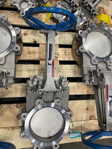 8" Dezurik #KGC-E, manual Stainless steel slide gate valve, unused