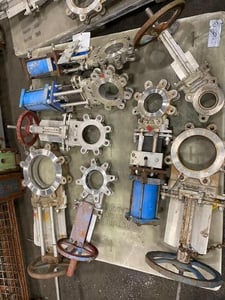 Trueline, Velan, SMC, manual & pneumatic Stainless steel slide gate valves, 3", 4", 6" & 8", l;ot of 8