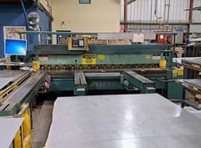 1/4" x 10' Wysong #1025, mechanical shear, 48" front operated back gauge, PC100 CNC back gauge, 16 hold downs