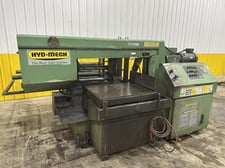 16" x 16" Hyd-Mech #M-16A, fully automatic horizontal bandsaw, 18' 6" x 1.25" x .042" blade, 75-400 SPFM